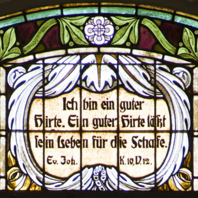 Kirche Marbach - Fenster mit Gutem Hirten