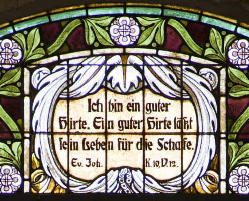 Kirche Marbach - Fenster mit Gutem Hirten